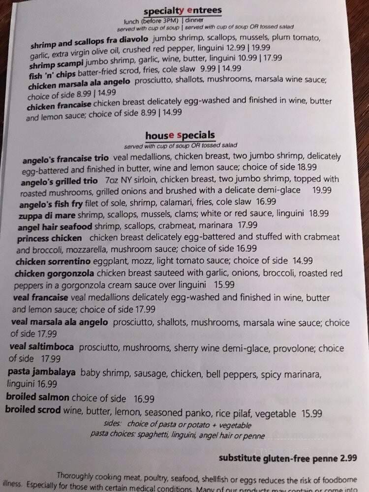 Angelos Restaurant - Glastonbury, CT menu_pic