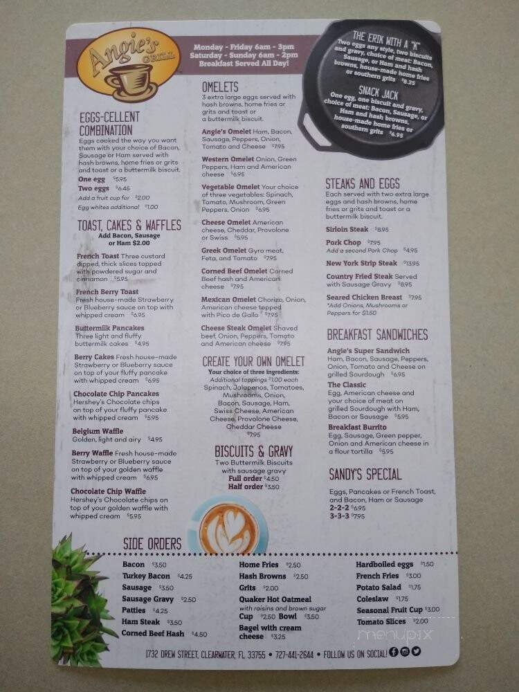 Angie's Grill - Clearwater, FL menu_pic