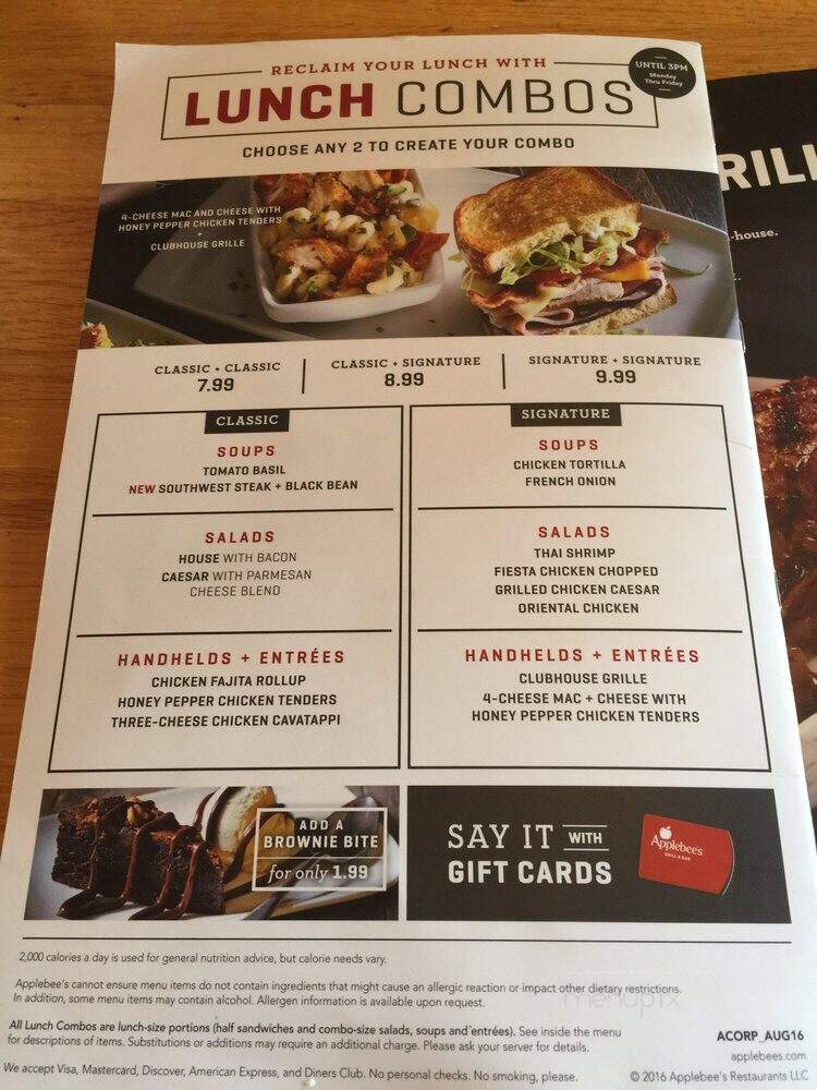 Applebees Neighborhood Grill - Altoona, IA menu_pic