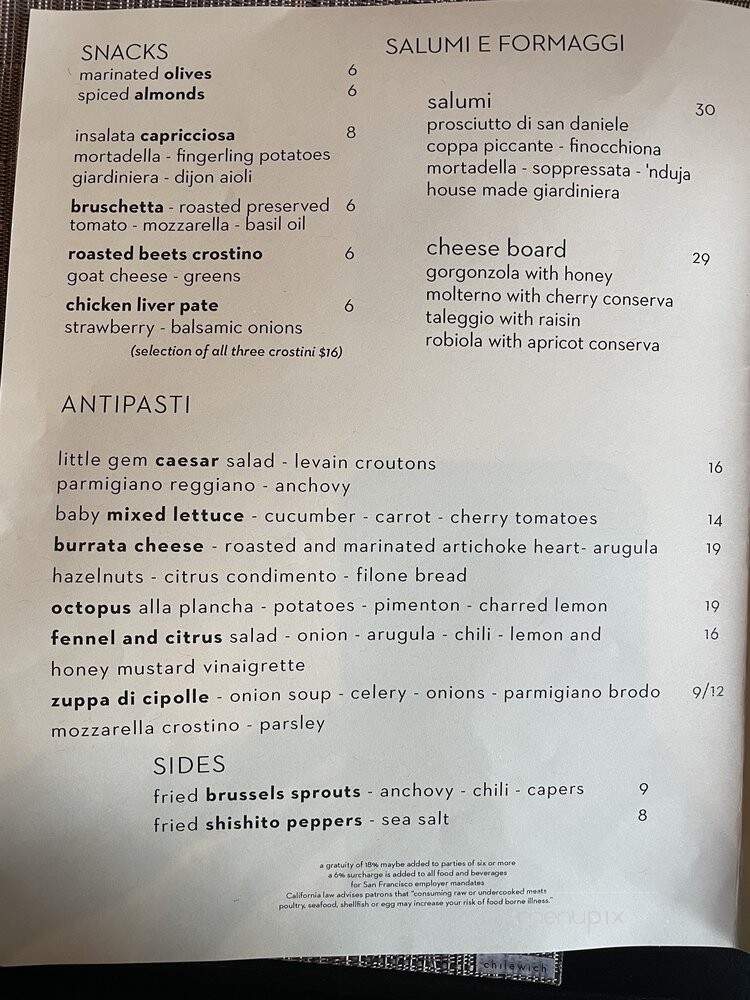 Barbacco - San Francisco, CA menu_pic