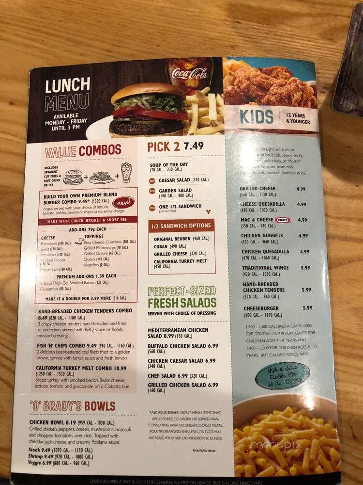 Beef O'Brady's - Titusville, FL menu_pic