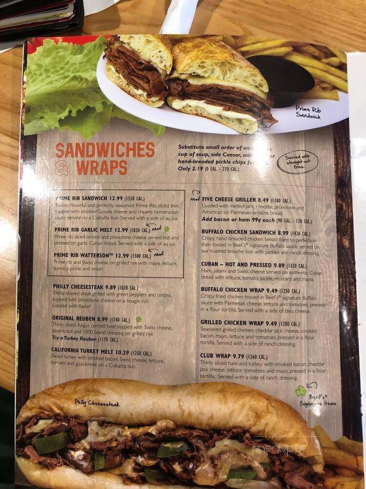 Beef O'Brady's - Titusville, FL menu_pic