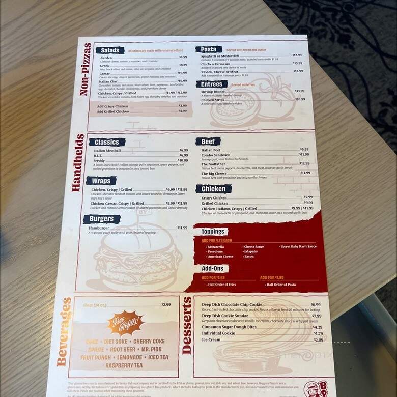 Beggars Pizza - Orland Park, IL menu_pic