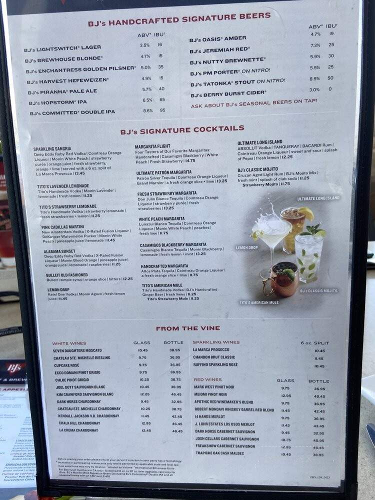BJs Restaurant & Brewhouse - Tucson, AZ menu_pic