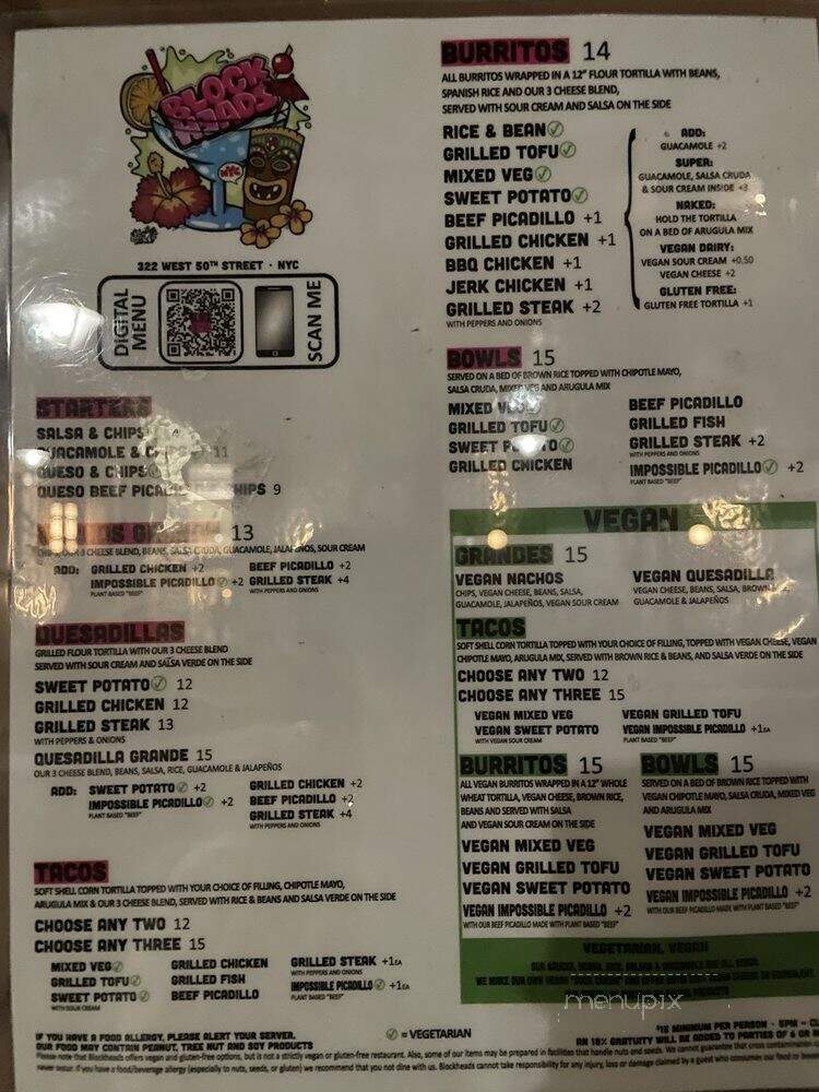 Blockheads - New York, NY menu_pic