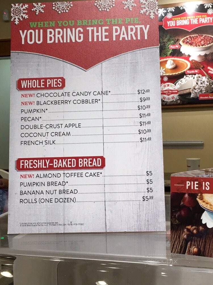 Bob Evans Restaurant - Towson, MD menu_pic