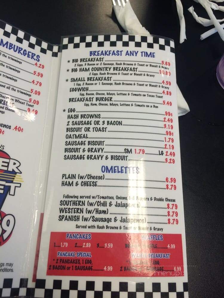 Boomarang Diner - Blanchard, OK menu_pic
