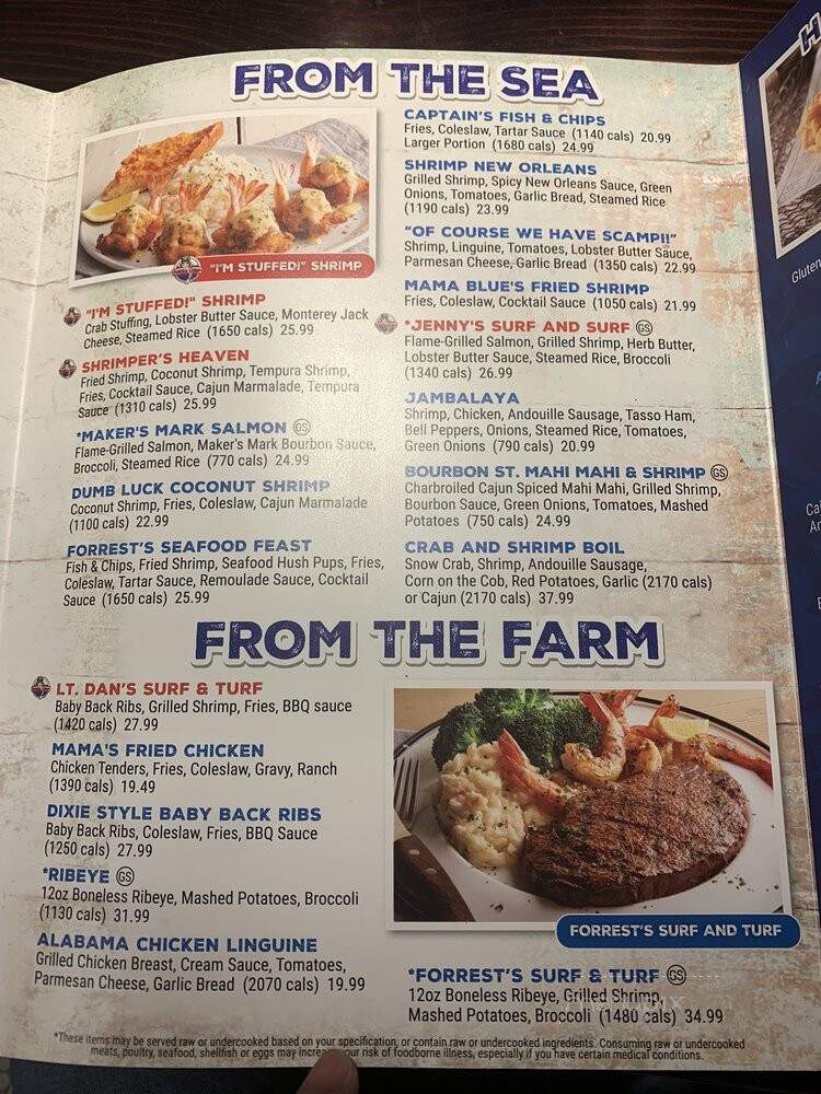 Bubba Gump Shrimp Co - Denver, CO menu_pic