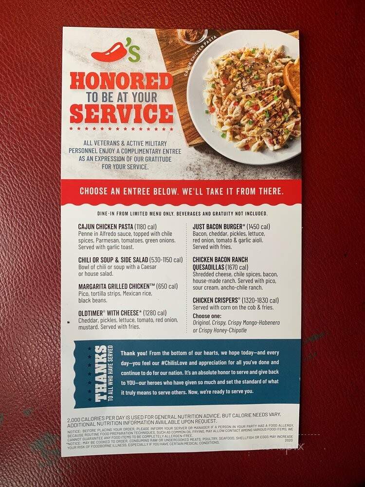 Chilis Grill and Bar - Kennesaw, GA menu_pic