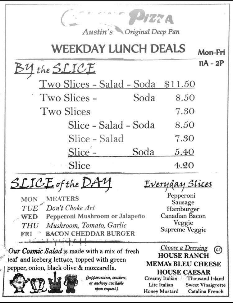 Conan's Pizza - Austin, TX menu_pic