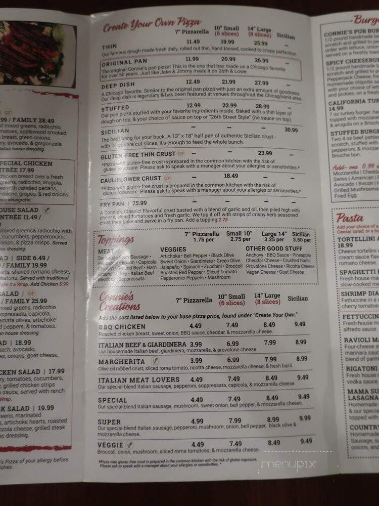 Connies Pizza - Chicago, IL menu_pic