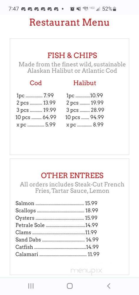 Cook's Seafood Restaurant And Market - Menlo Park, CA menu_pic