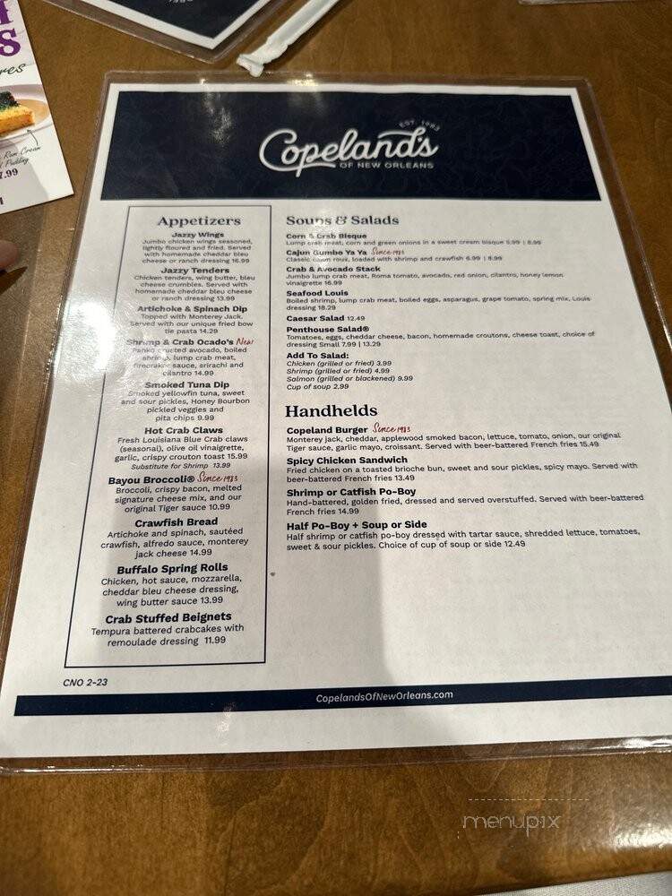 Copelands - New Orleans, LA menu_pic