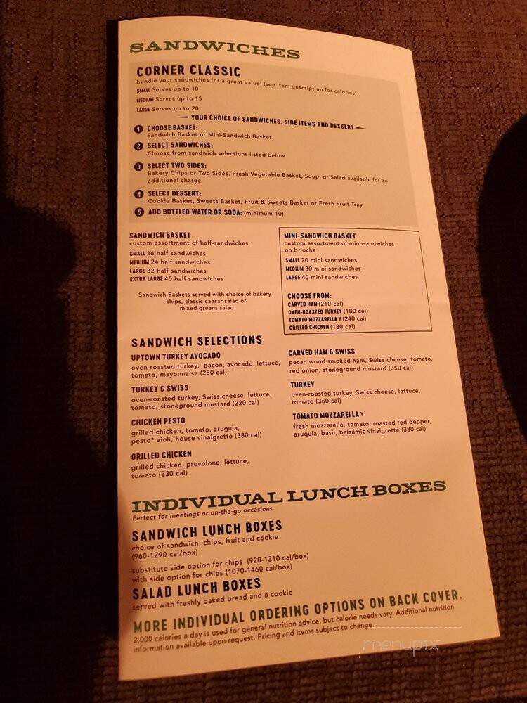 Corner Bakery Cafe - Glendora, CA menu_pic