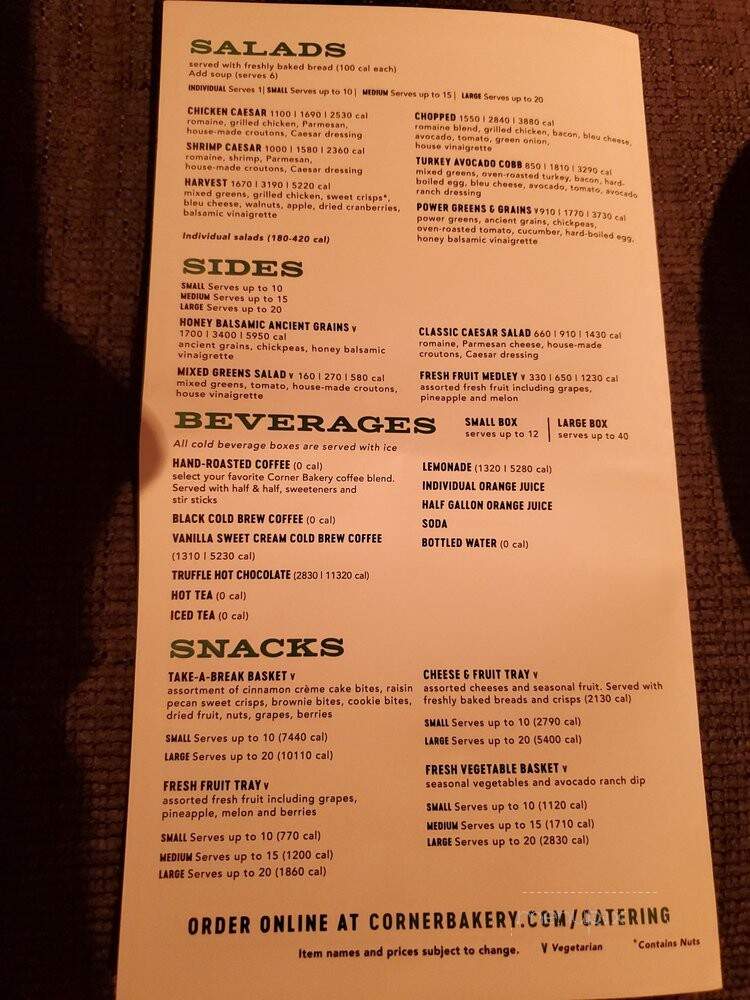 Corner Bakery Cafe - Glendora, CA menu_pic