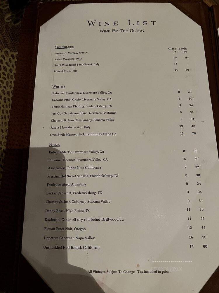 Crossroads Saloon and Steakhouse - Fredericksburg, TX menu_pic