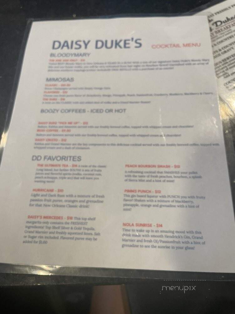 Daisy Dukes Restaurant - New Orleans, LA menu_pic