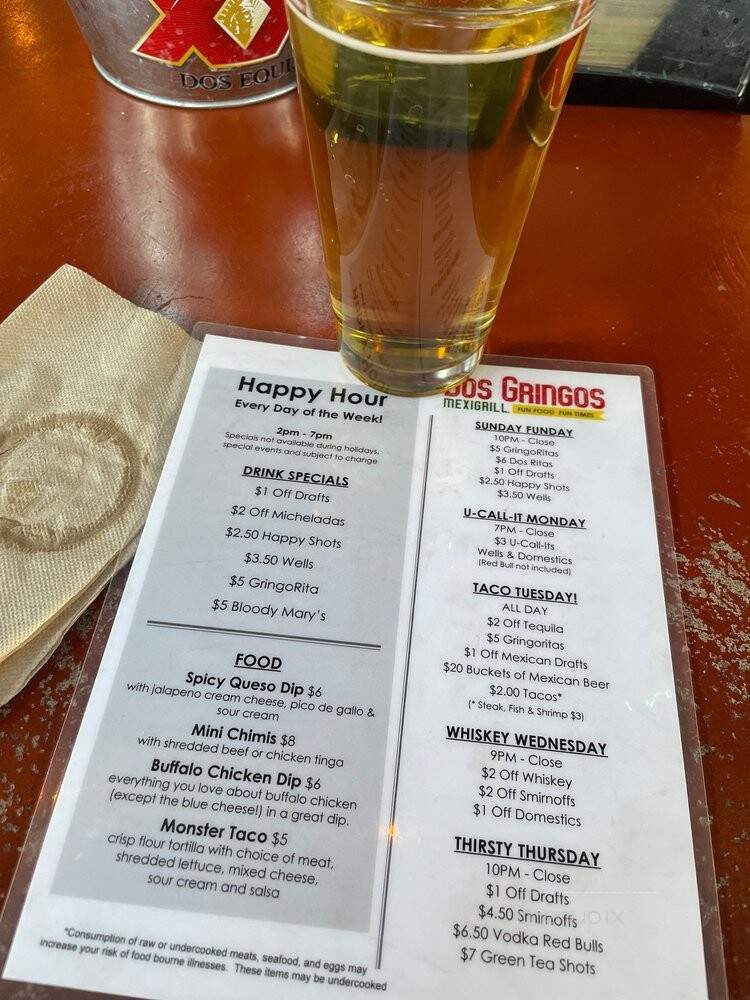 Dos Gringos Mexigrill - Mesa, AZ menu_pic