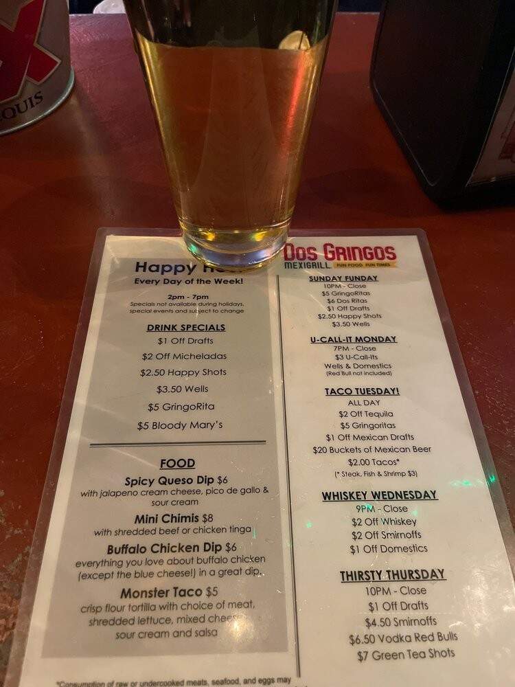 Dos Gringos Mexigrill - Mesa, AZ menu_pic