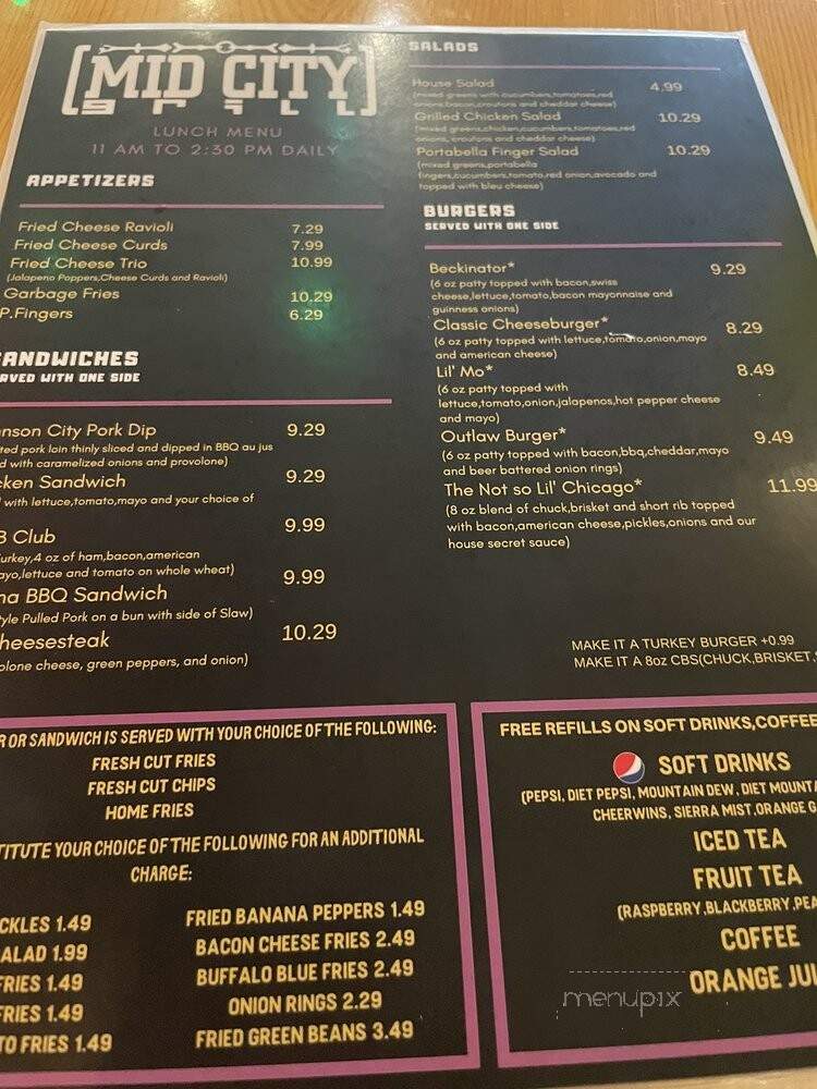 Mid City Grill - Johnson City, TN menu_pic