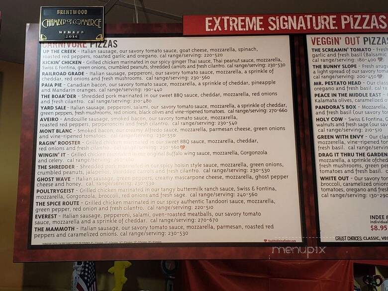 Extreme Pizza - Brentwood, CA menu_pic