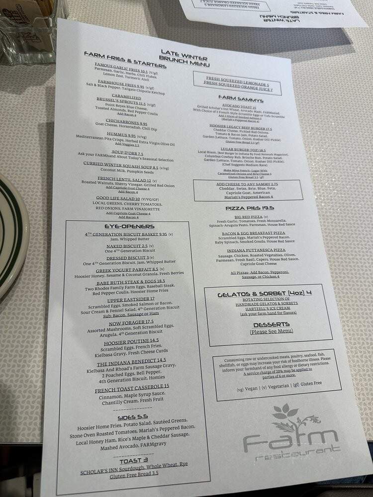 FARMrestaurant at FARMbloomington - Bloomington, IN menu_pic