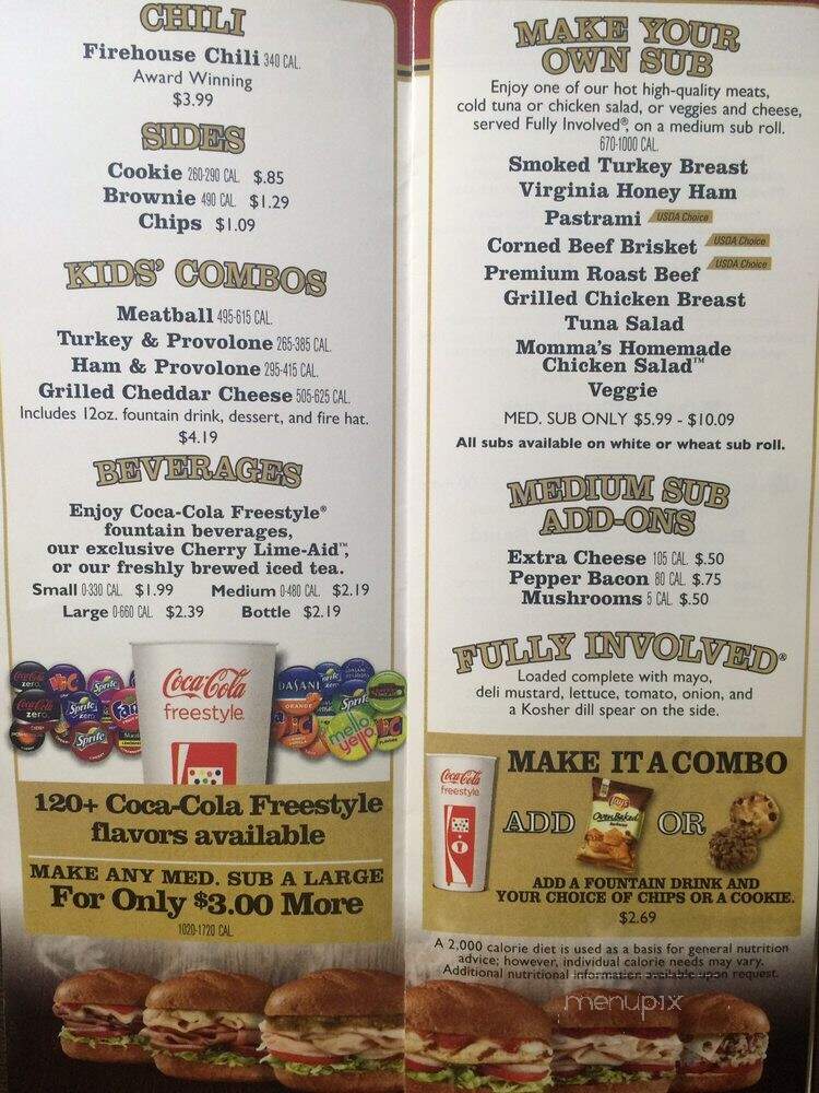 Firehouse Subs - Hialeah, FL menu_pic