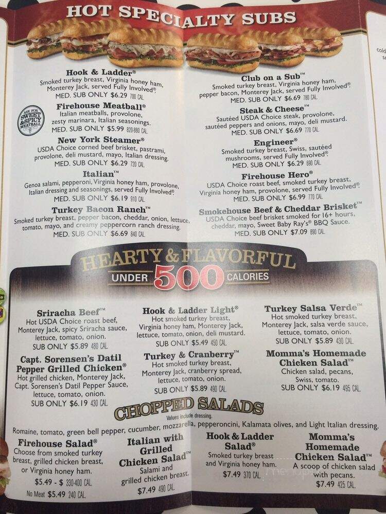 Firehouse Subs - Hialeah, FL menu_pic