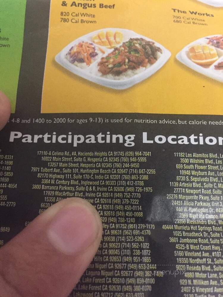 Flame Broiler - Irvine, CA menu_pic