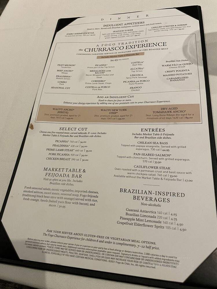 Fogo de Chao - Denver, CO menu_pic