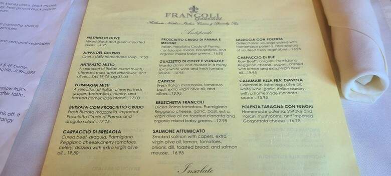 Francoli Gourmet - Orange, CA menu_pic