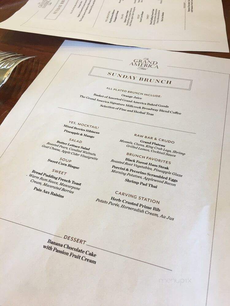 The Grand America Hotel - Salt Lake City, UT menu_pic