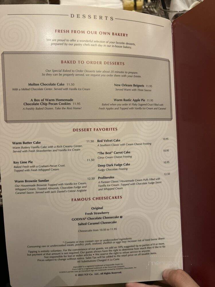 Grand Lux Cafe - Las Vegas, NV menu_pic