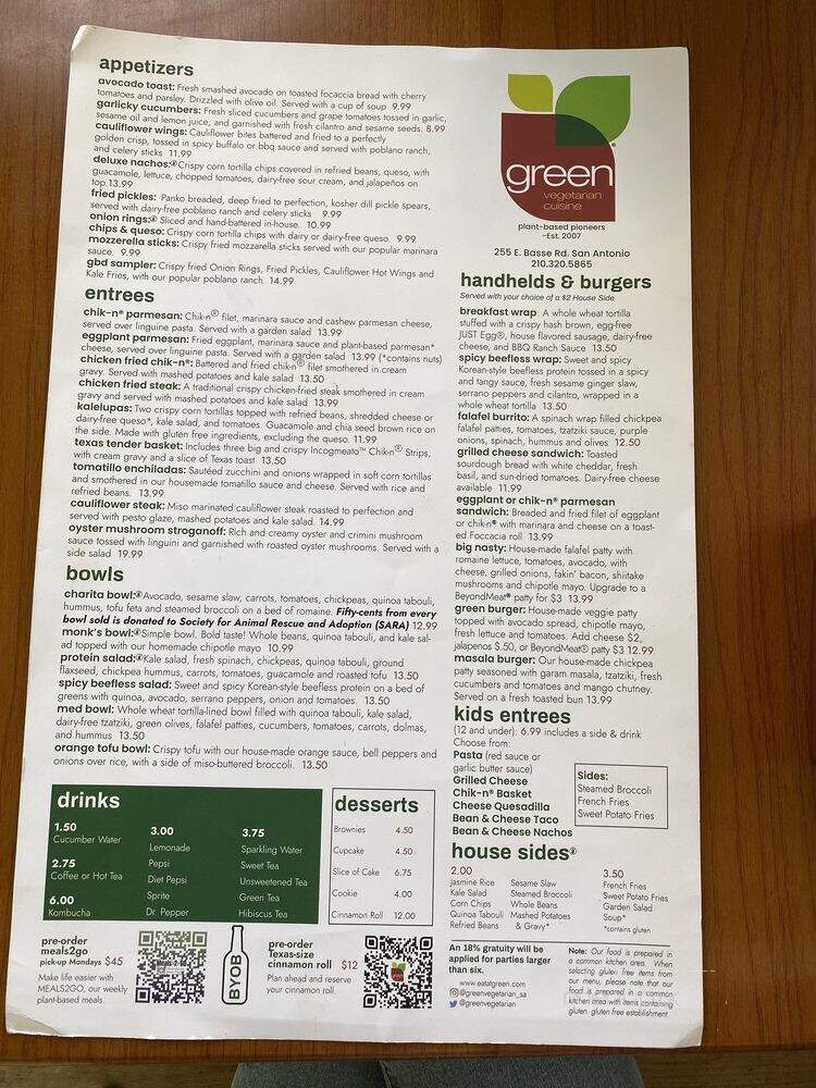 Green Vegitarian Cuisine - San Antonio, TX