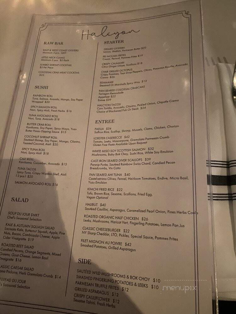 Halcyon - Montclair, NJ menu_pic