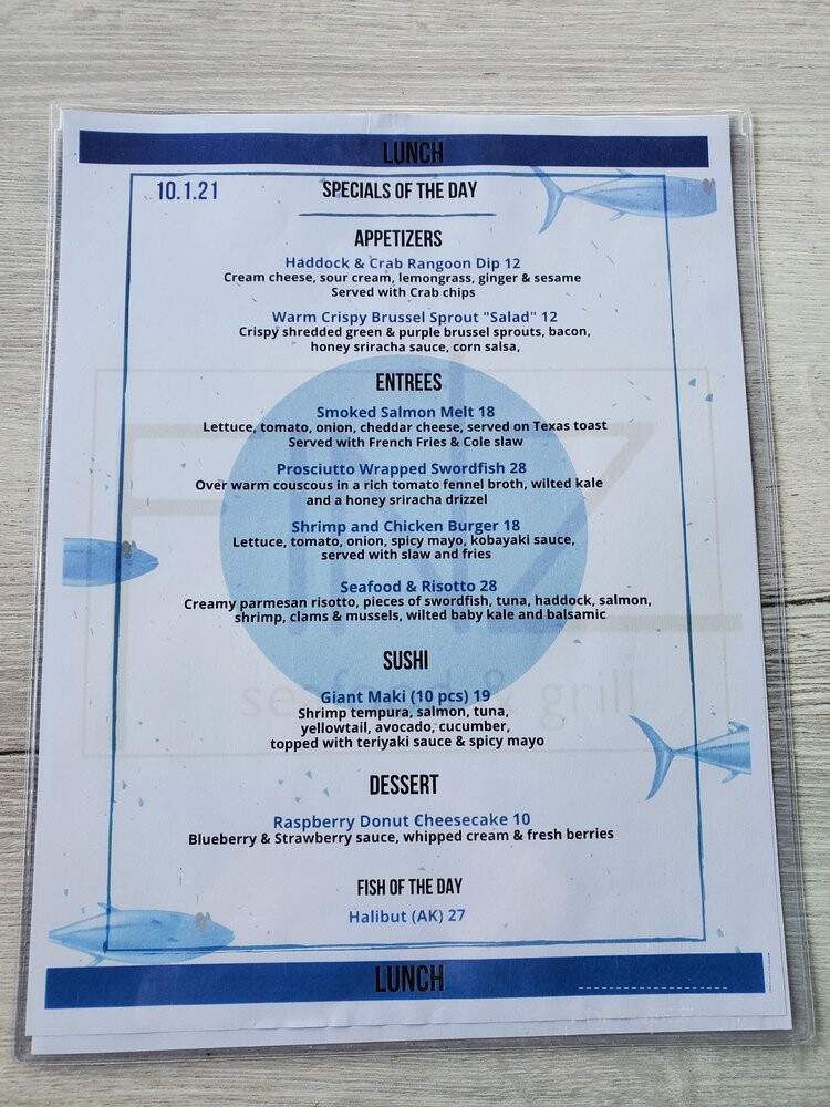 Finz Seafood & Grill - Salem, MA menu_pic