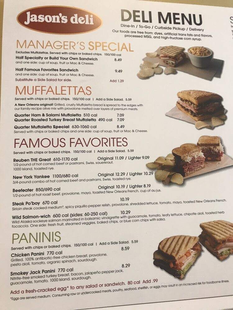 Jason's Deli - Las Vegas, NV menu_pic
