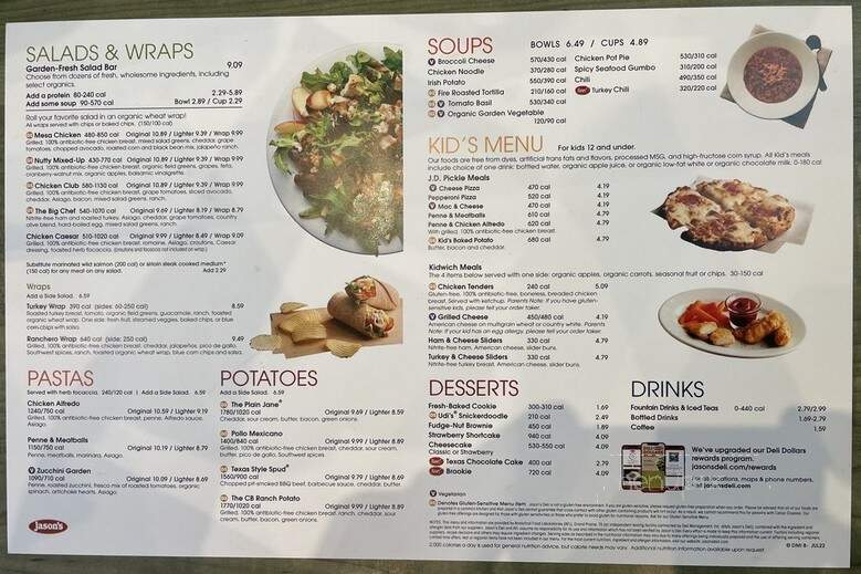 Jason's Deli - Houston, TX menu_pic