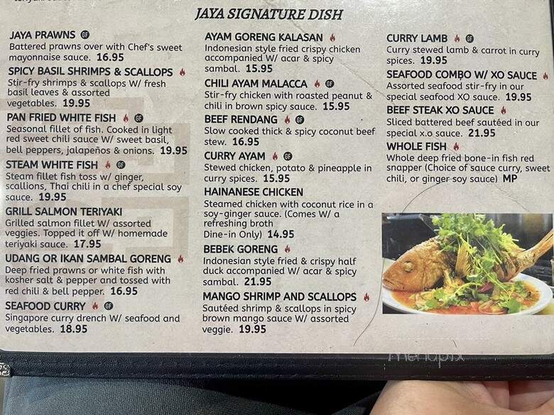 Jaya Asian Grill - Denver, CO menu_pic