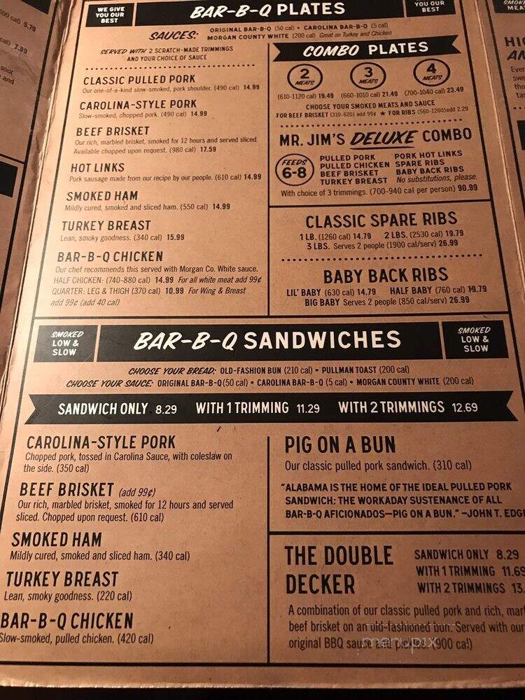 Jim N Nicks BBQ Restaurant - Denver, CO menu_pic
