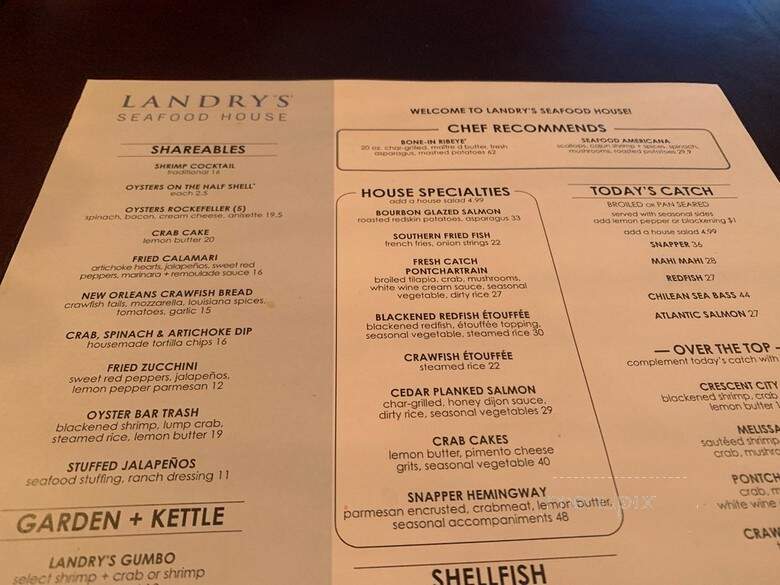 Landrys Seafood House - New Orleans, LA menu_pic