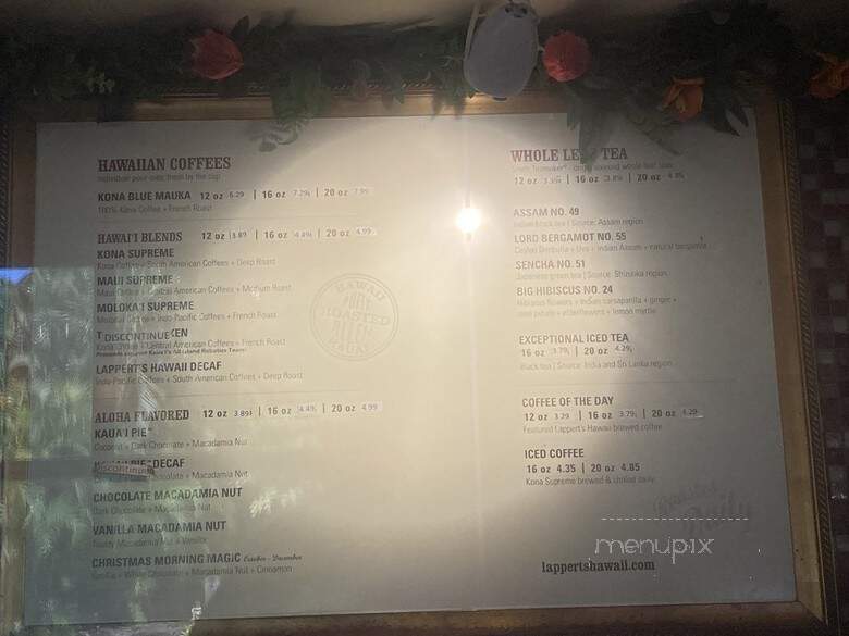Lapperts Aloha Ice Cream - Honolulu, HI menu_pic