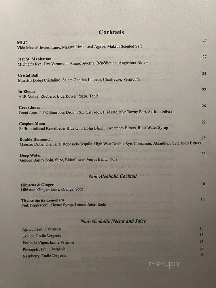 Le Bernardin - New York, NY menu_pic