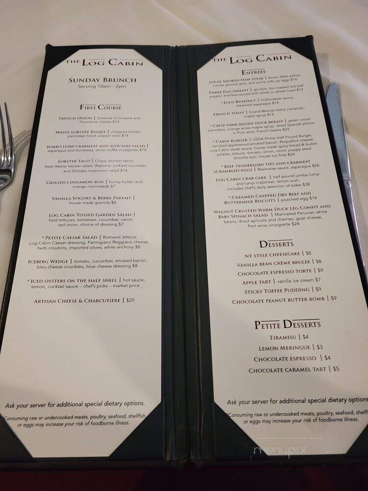 Log Cabin - Leola, PA menu_pic