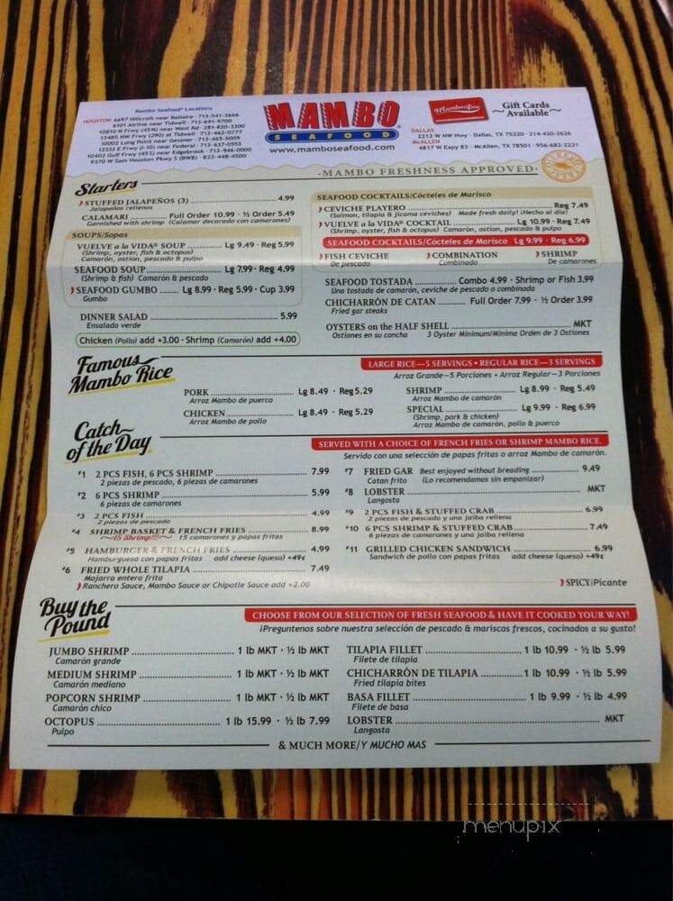 Mambo Seafood - Houston, TX menu_pic