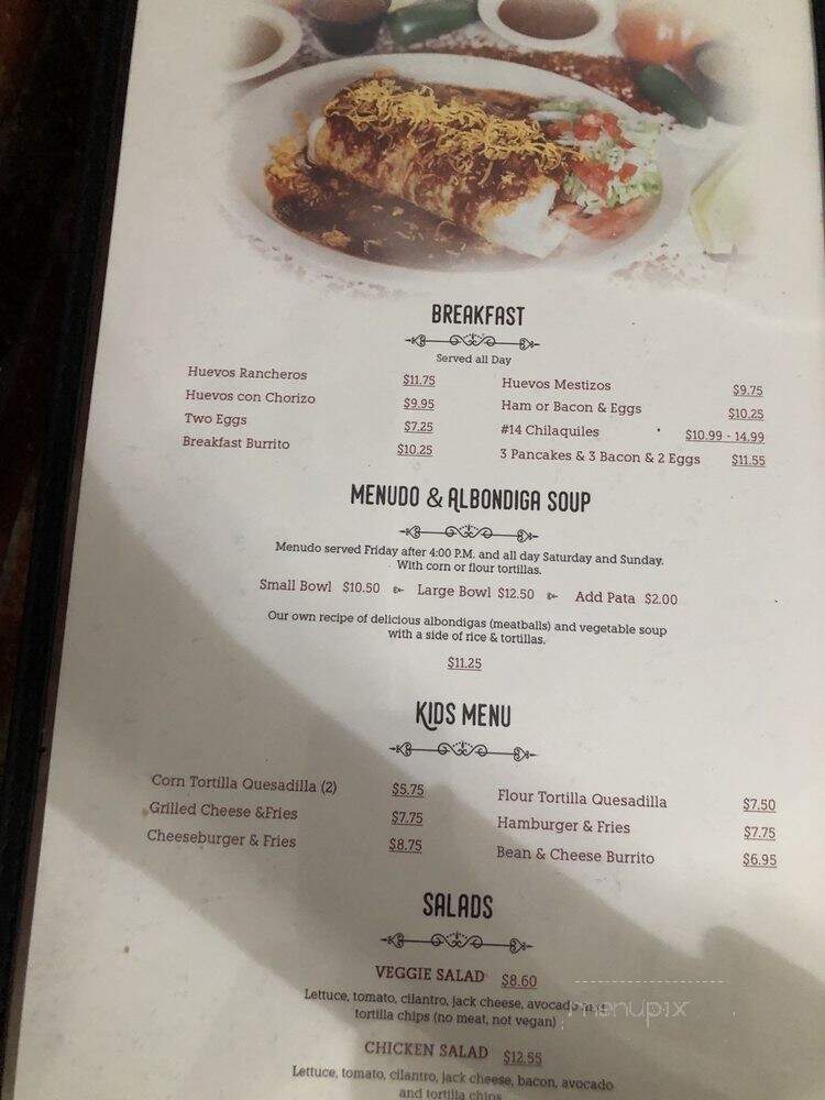 El Tepeyac - Los Angeles, CA menu_pic