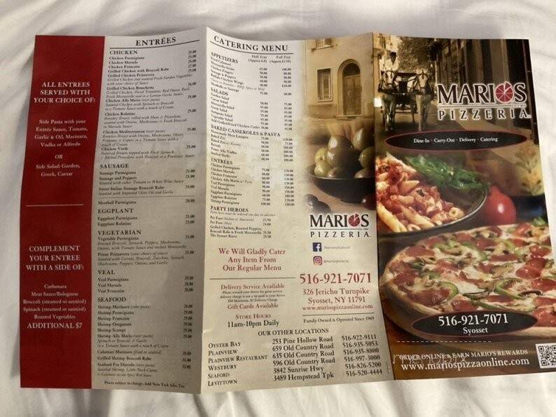 Mario's Pizzeria - Syosset, NY menu_pic