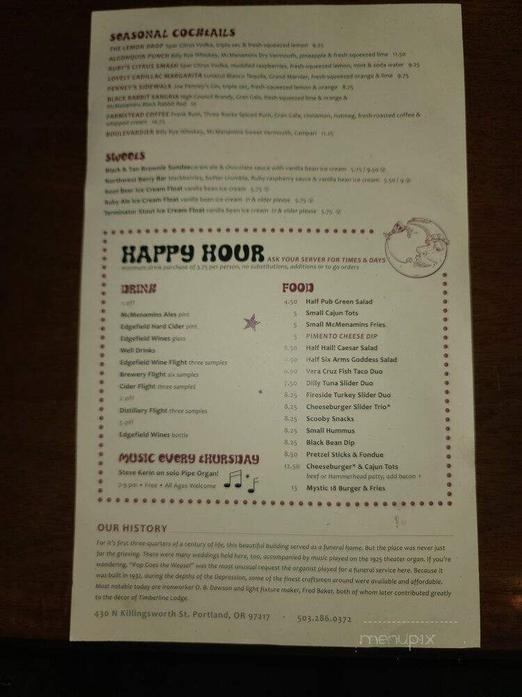 Mcmenamins Pubs & Breweries - Portland, OR menu_pic