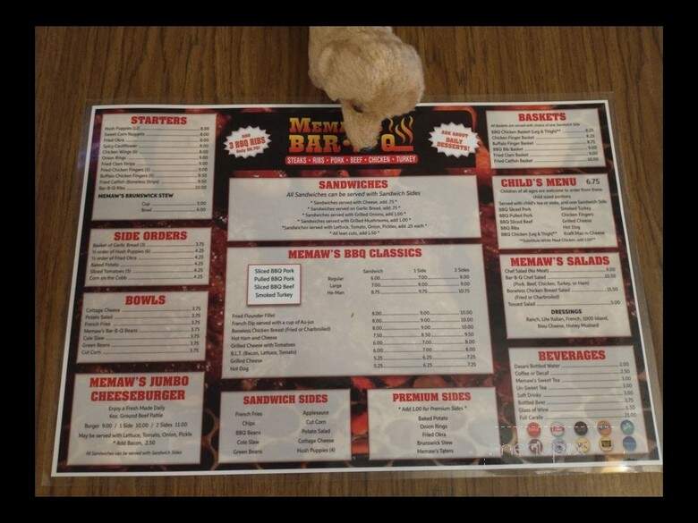 Memaws Bar-B-Que - Palm Bay, FL menu_pic