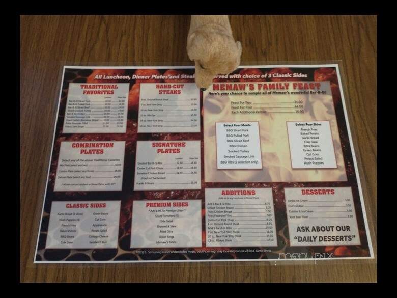 Memaws Bar-B-Que - Palm Bay, FL menu_pic